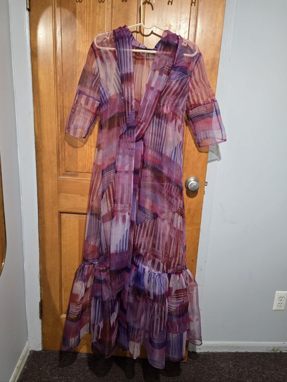 Few Moda Sheer Purple Maxi Dress - Picture 4 of 6